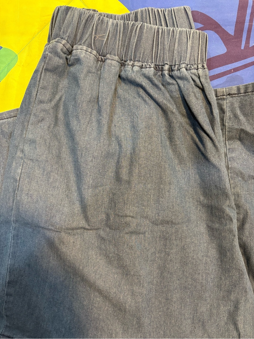 Sleeveless Denim Blue Tiered Wide-Leg pant & top - Picture 8 of 9